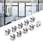 Set of 10 Glass Shelf Support Clamp Brackets for 6mm to 8mm Glass