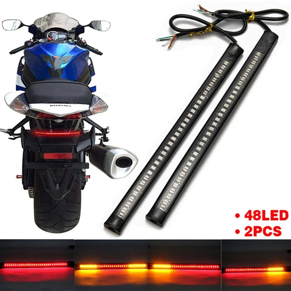 2X Amber LED Turn Signal Lights for Motorcycle (EXV)
