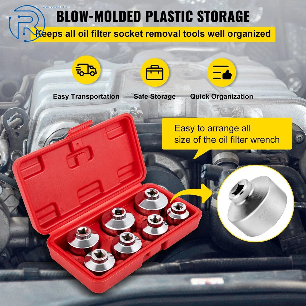Set of 7 Oil Filter Cap Wrenches for Various Vehicles