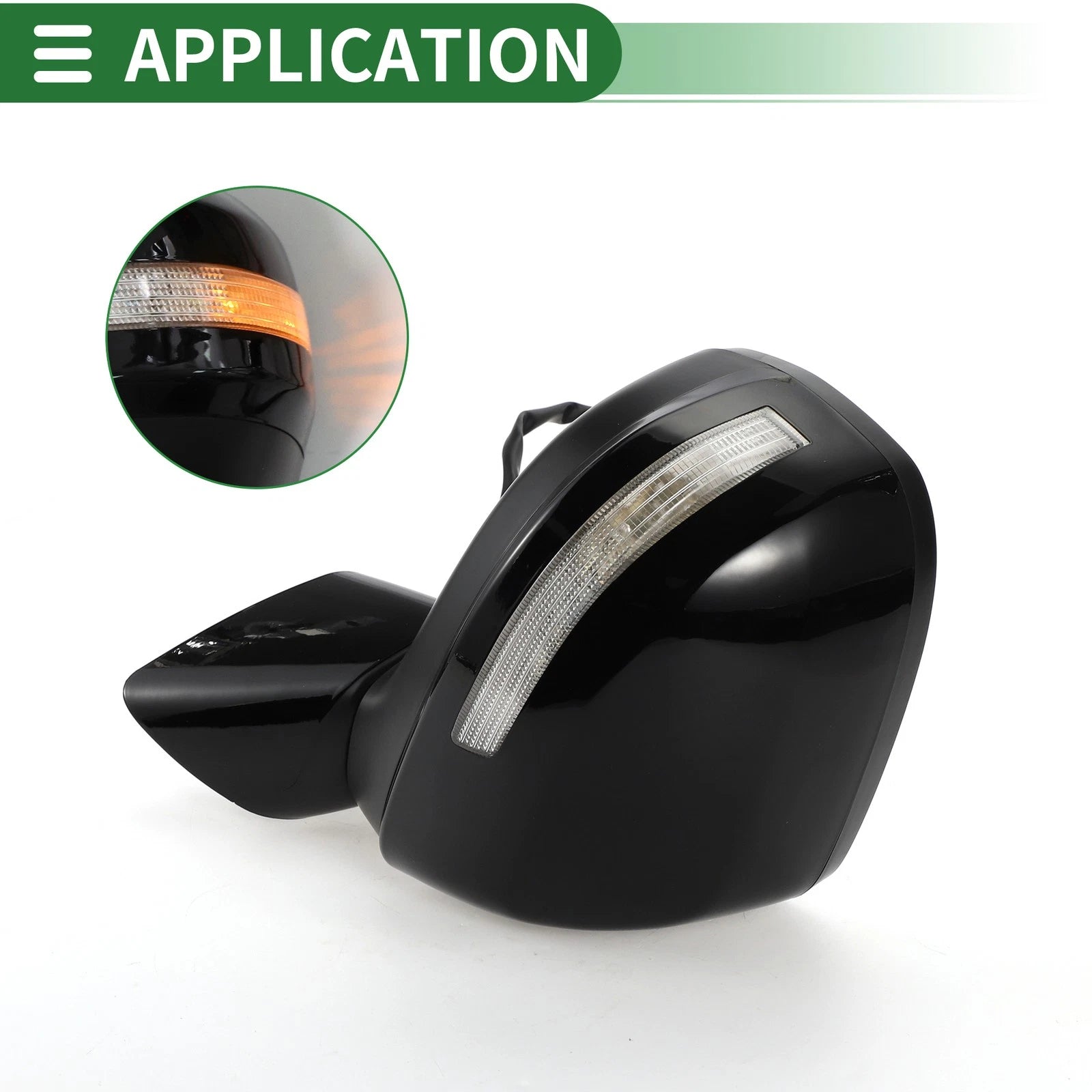 Left Side Door Mirror for Honda Civic (Manual Folding, Gloss Black)
