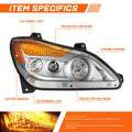 Full LED Projector Chrome Headlights for Kenworth T680 (2022–2025)