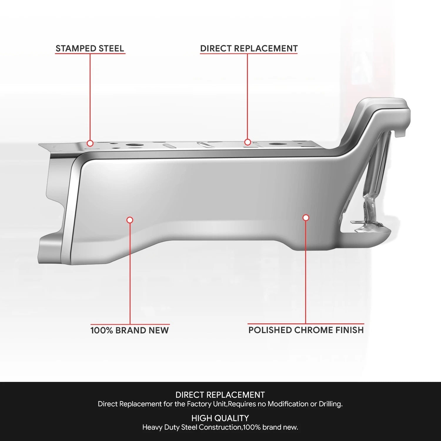 Chrome Right Rear Bumper End Cap for Ford F-250 SD (2023–2025)
