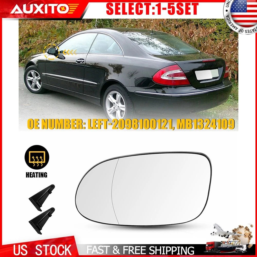 Heated Driver Side Mirror Glass for Mercedes-Benz CLK320 (2003–2005) OE MB1324109