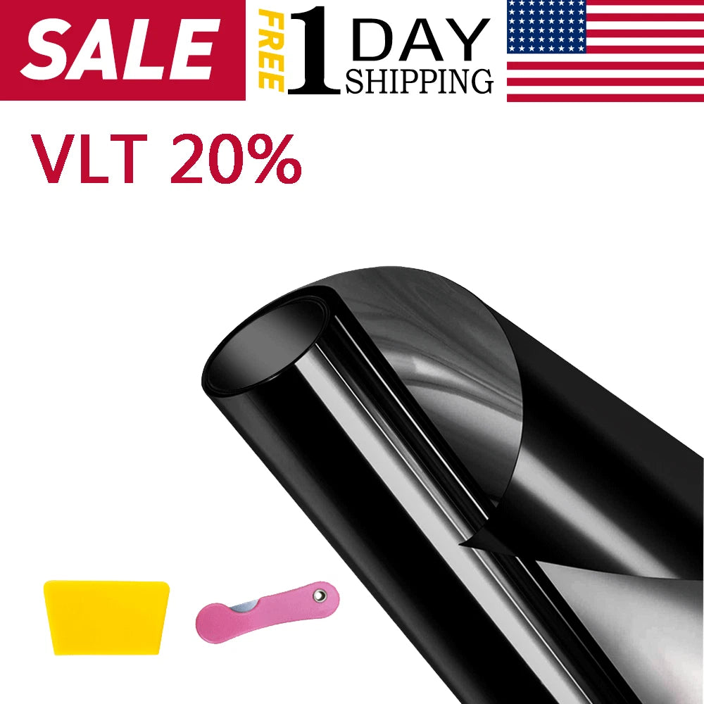 20" x 10FT Charcoal Black Window Tint Film for Car Glass (Uncut Roll)
