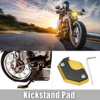 Aluminum Alloy Motorcycle Kickstand Pad for Honda - Black Yellow