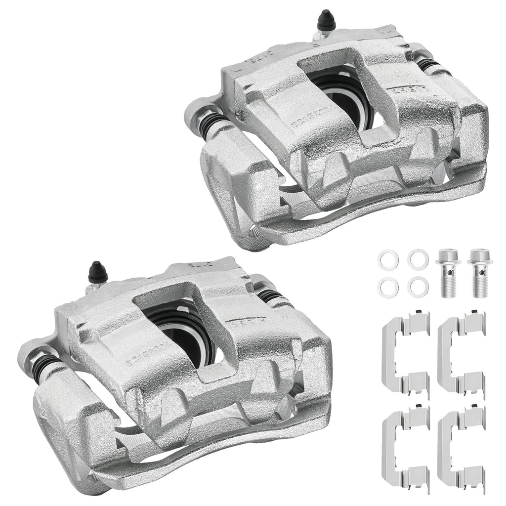 Pair Front Brake Calipers w/ Brackets for Hyundai Sonata Kia Optima (2011–2015)