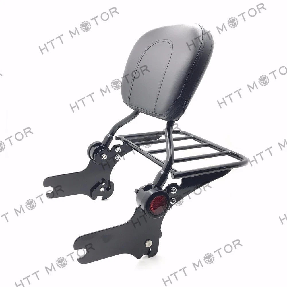 Adjustable Detachable Backrest Sissy Bar w/ Luggage Rack for Harley Touring (1997–2008)