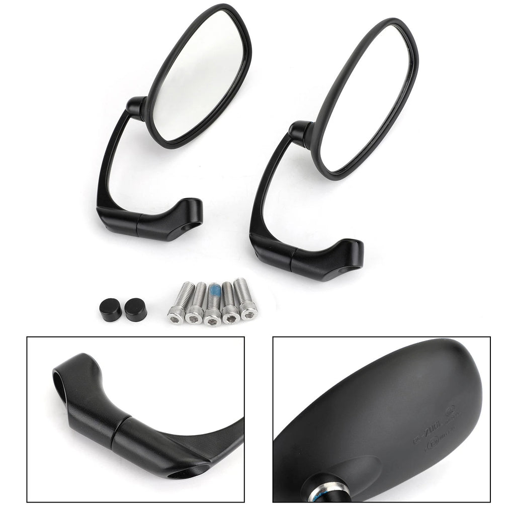 Pair of M8 M10 Retro L-Bar Rearview Mirrors for Cafe Racer Bobber
