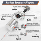 Oil Catch Can Kit 300ML Baffled Reservoir Breather Filter for Universal