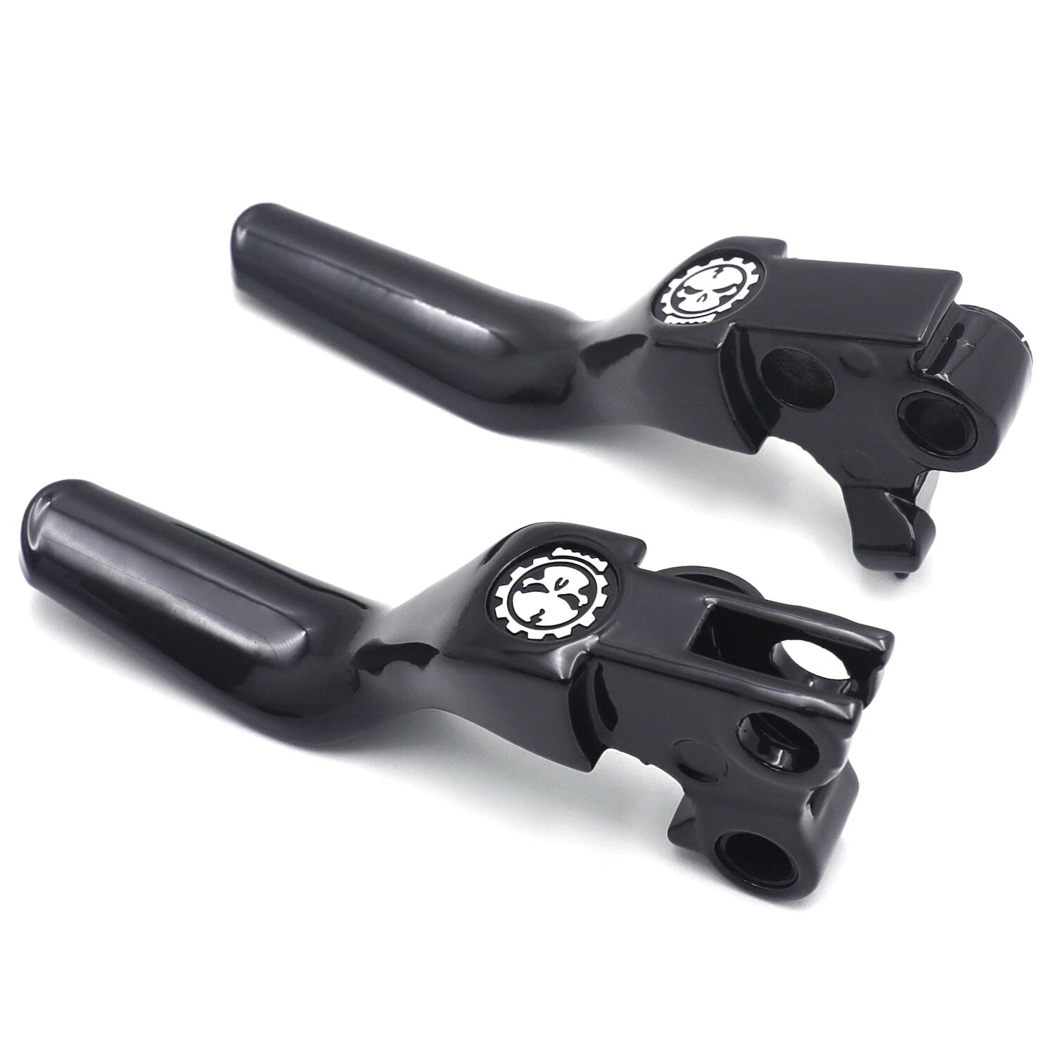 Chrome Skull Shorty Brake Clutch Levers for Harley XL/Dyna/Touring (1996–2007)