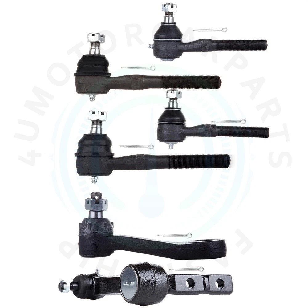 Set of 6 Front Tie Rods & Pitman Arm for Ford F-150 Lincoln Navigator (1998–2002)
