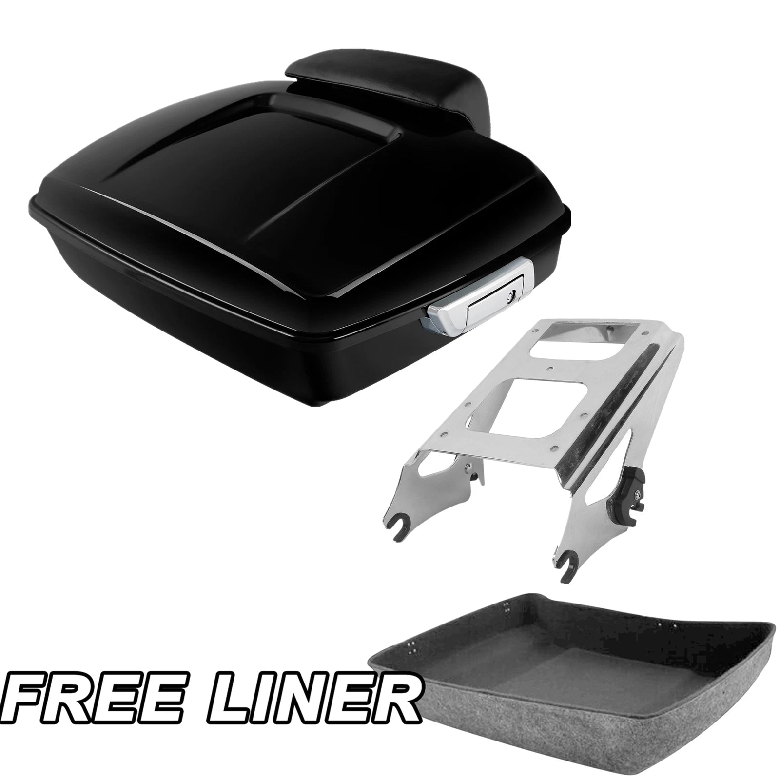 Chopped Trunk Backrest Pad Mount Rack for Harley Touring Road Glide (2009–2013)