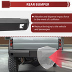 Black Steel Rear Bumper for Toyota Tacoma (1995–2004) Powder Coated