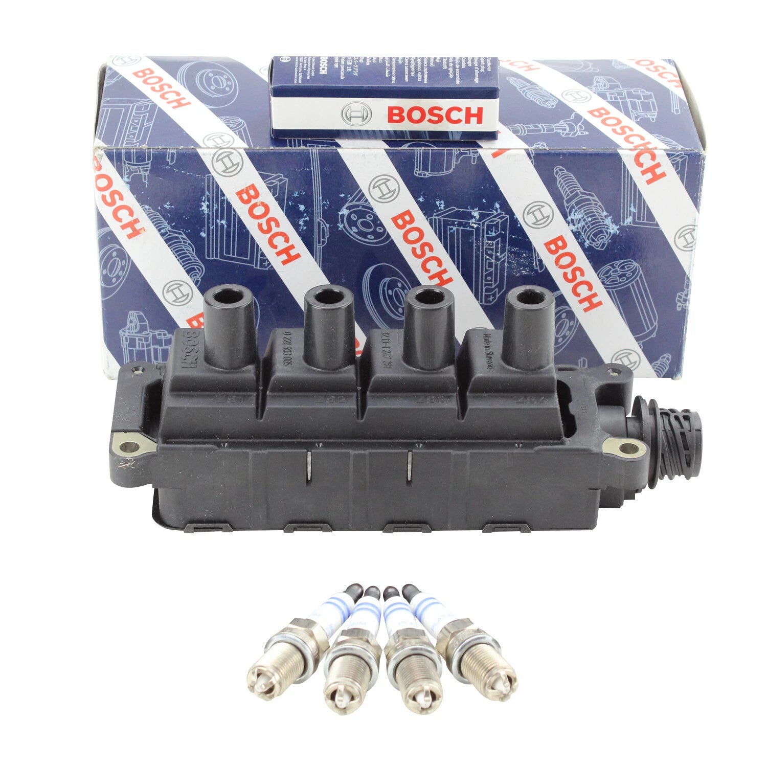 Ignition Coil & 4 Platinum Spark Plugs Kit for BMW E36 318ti (1996–1999)