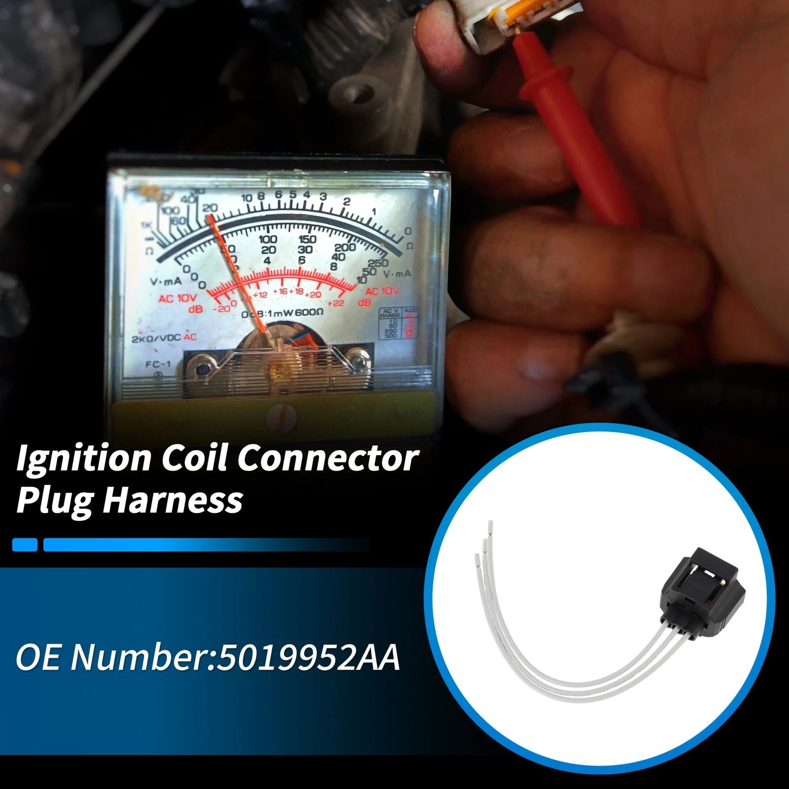 8 Pcs Ignition Coil Connector Plug Harness for RAM Jeep (No. 5019952AA)