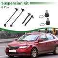 Set of 6 Front Outer Tie Rod Ends & Sway Bar Link for Kia Sorento 