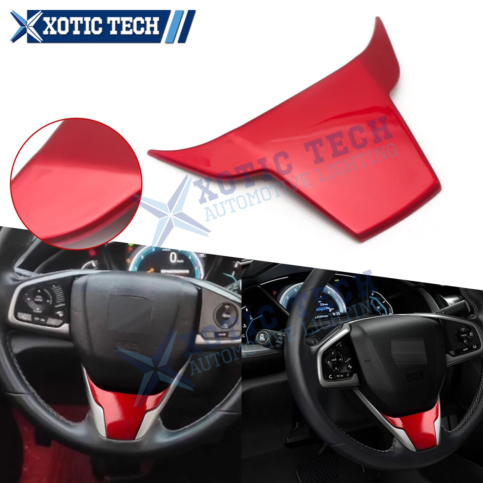 ABS Driver Side Control Lip Overlay Frame Cover Trim for Honda Civic (2016–2021)