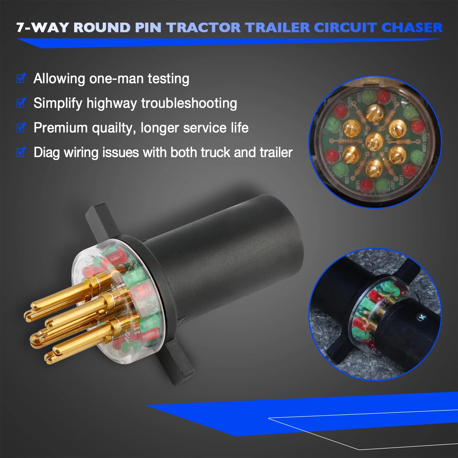 7-Way Round Pin Circuit Tester for IPA 7865L Connector