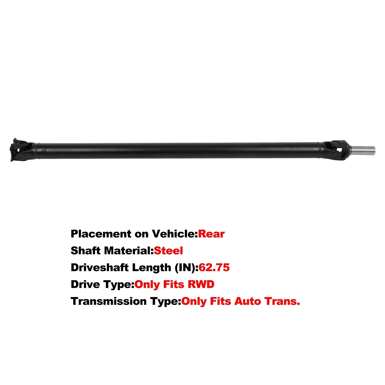 Rear Driveshaft Prop Shaft Assembly for Toyota 4Runner (1996–2002) RWD