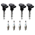 Set of 4 Ignition Coils & Denso Iridium Spark Plugs for Audi A4 Quattro (1996–2001)