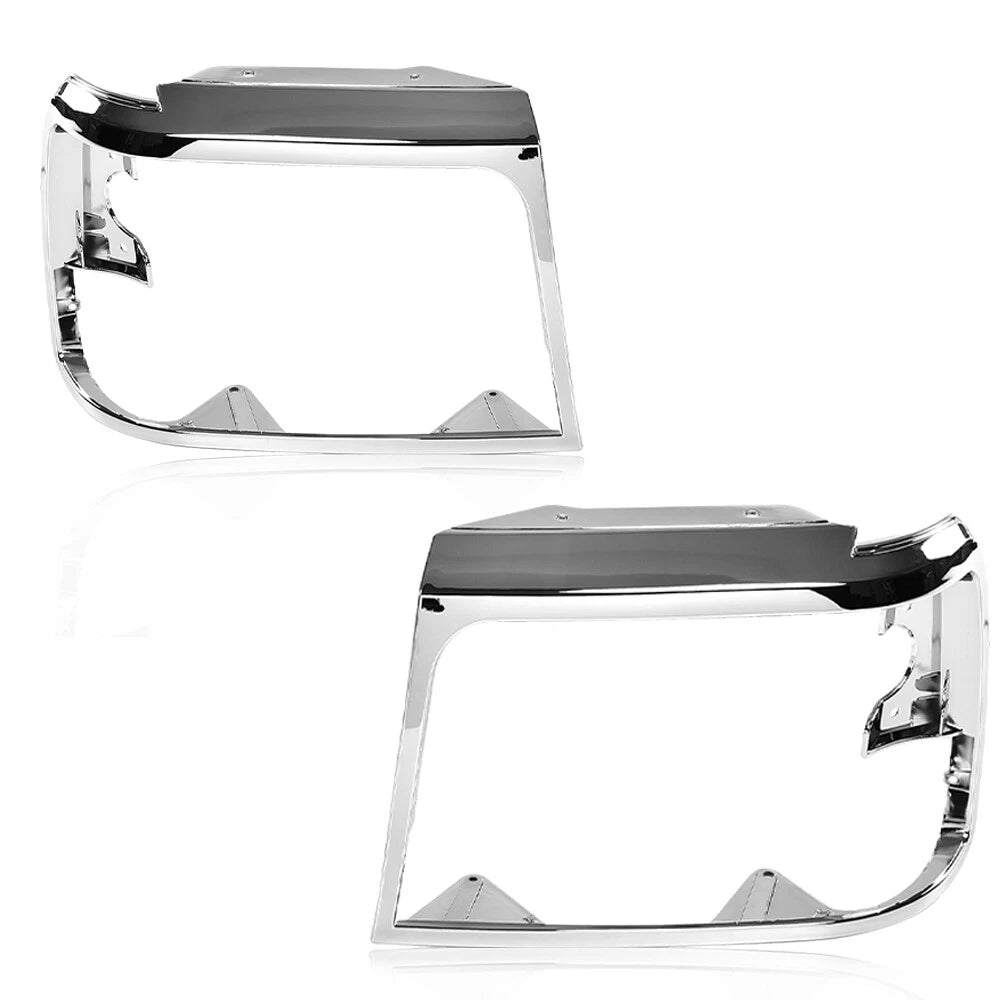 Set of 2 Chrome Headlight Trim Bezels for Ford Bronco F150