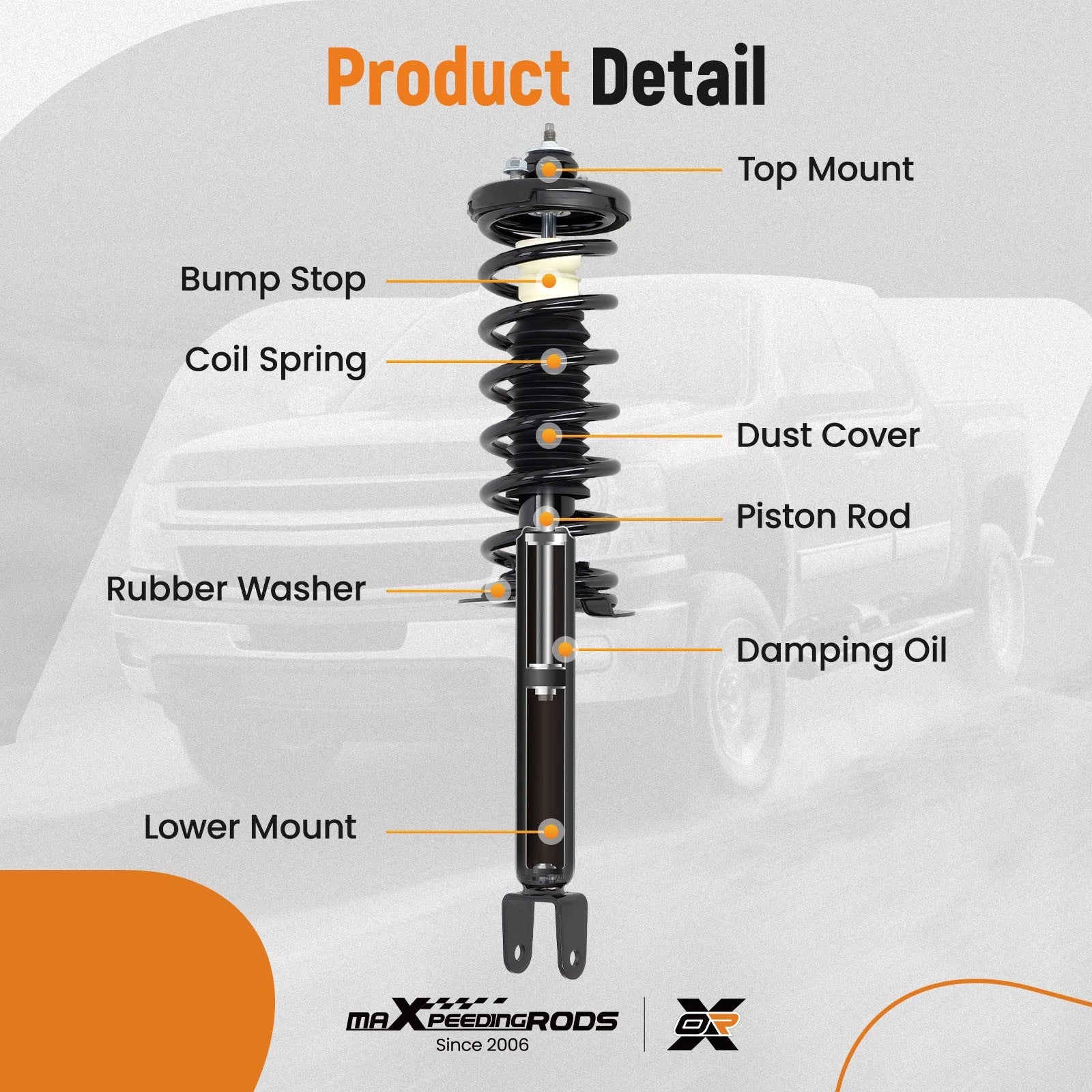 Rear Struts with Sway Bar Links for Honda Accord (2008-2012)