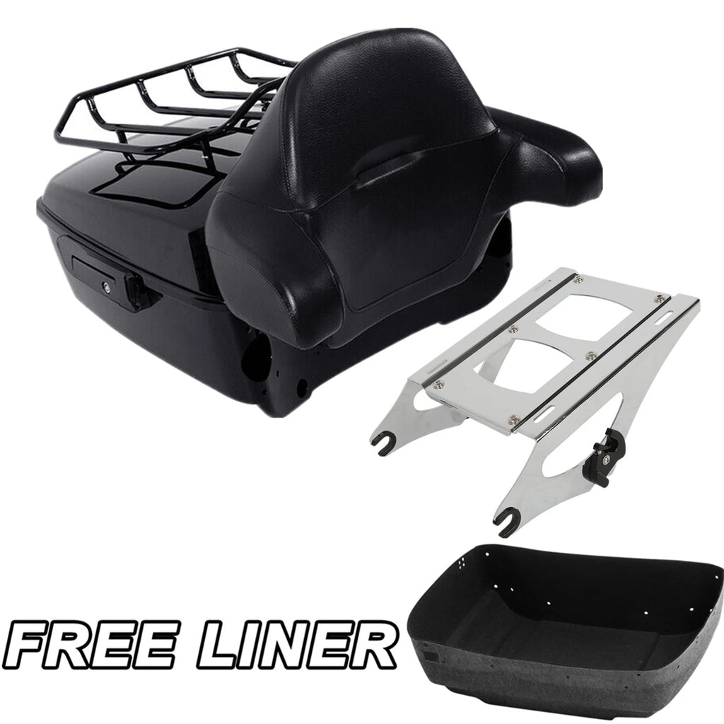Trunk Mount Rack Backrest Pad for Harley Road Glide (2014–2026) Black