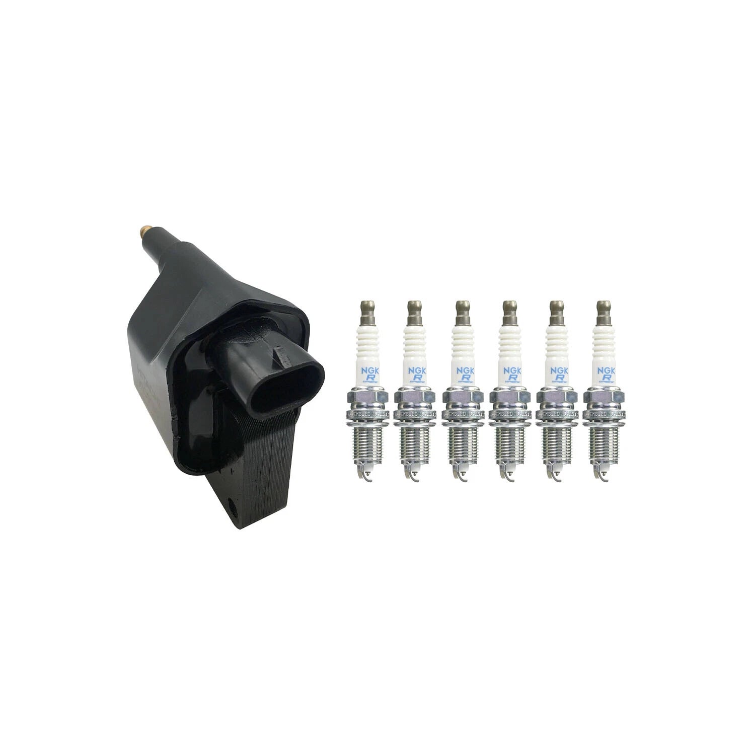 Set of 6 Hitachi Ignition Coils & NGK Platinum Spark Plugs for Ram 1500 (1994–2001)