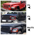 2X Front Wheel Eyebrow Light Decor Cover Trim for Jeep Wrangler JL (2018–2020)