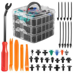 Nylon 635 Retainer Clips + Fastener Removal Tools for 6-10mm Holes