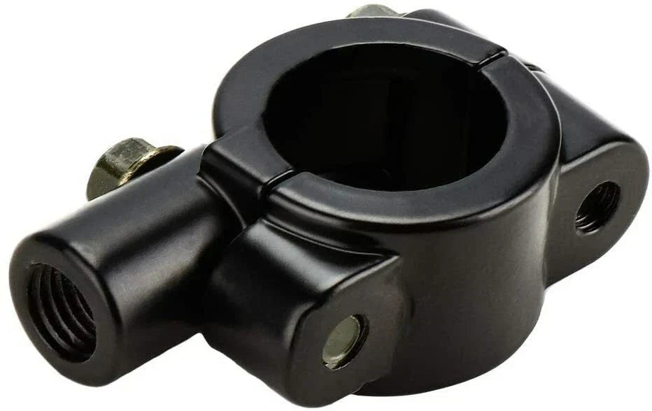 7/8" Black Motorcycle Handle Bar Mirror Mount Holder Clamp Adaptor