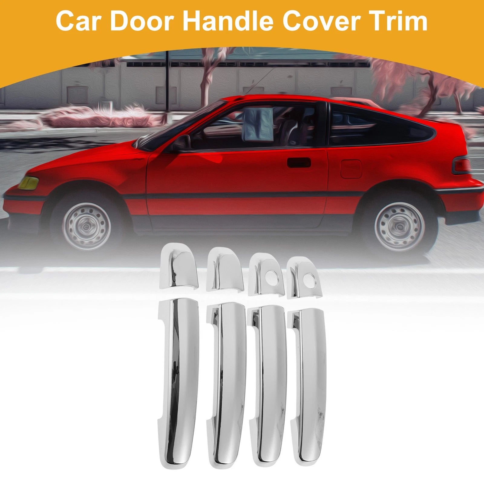Set of 4 Car Door Handle Cover Trim for Suzuki Swift (2005–2017) Silver Tone