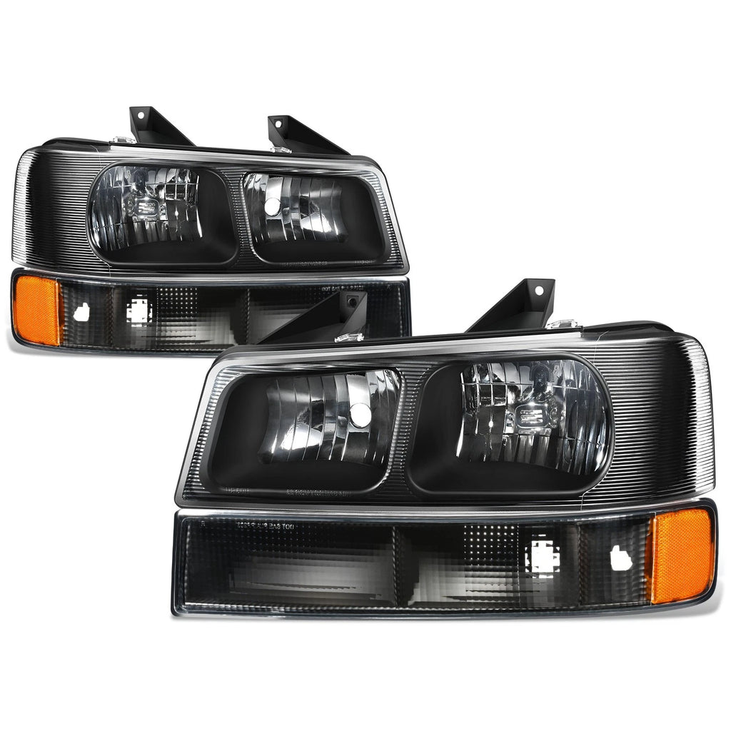 Headlights with Amber Signal Bumper Lamps for Express Savana 1500 2500 3500 (2003–2022)