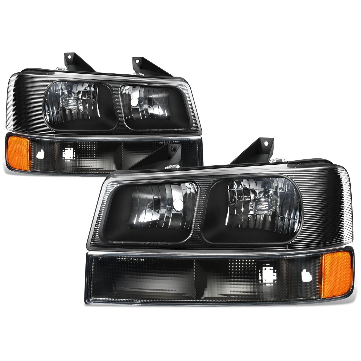 Headlights with Amber Signal Bumper Lamps for Express Savana 1500 2500 3500 (2003–2022)