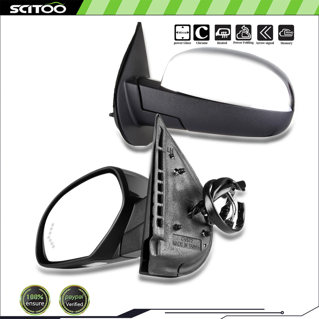 Power Fold Heated Puddle Signal Memory Driver Side Mirror for Chevy GMC (2007–2013)