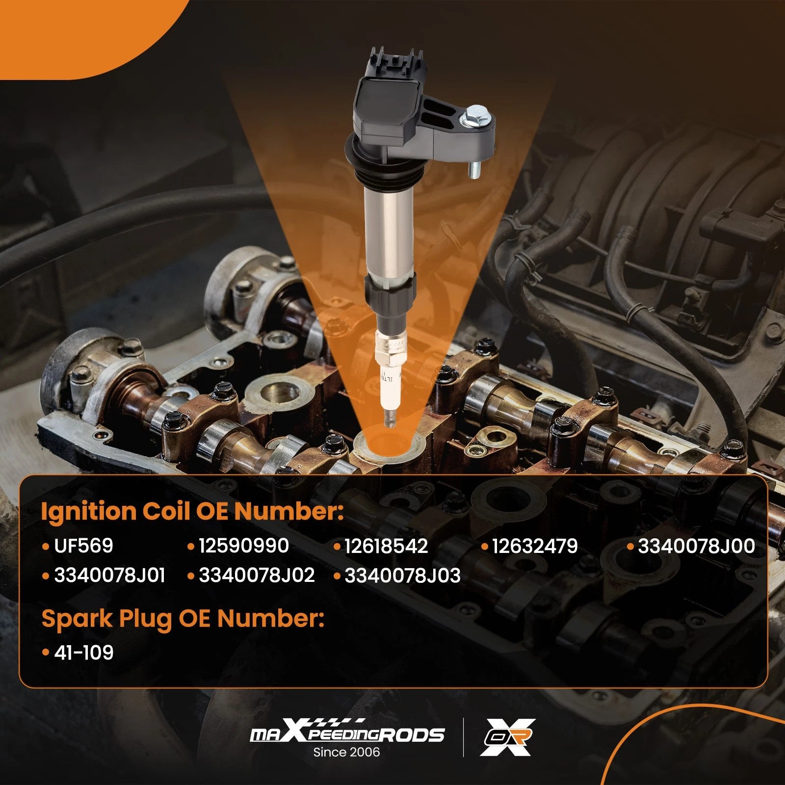6X Ignition Coils & 6X Spark Plugs UF569 for Chevy Impala 3.6L (2012–2020)