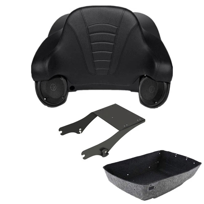 Trunk Backrest Pad Mount Rack Speakers for Harley Electra Glide (1997–2008)