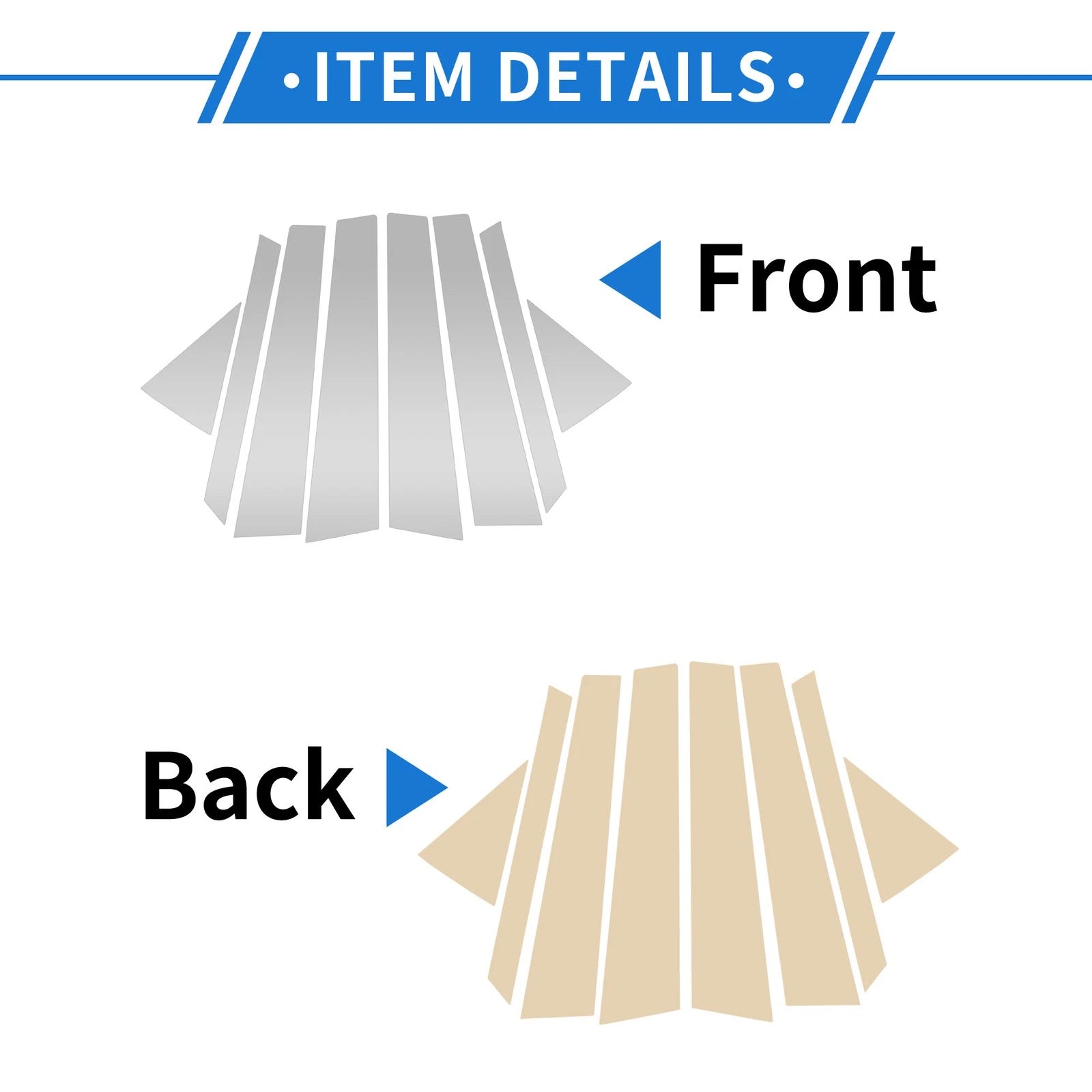 Set of 8 Door Pillar Window Trim for Hyundai Tucson (2016–2018) Silver Tone