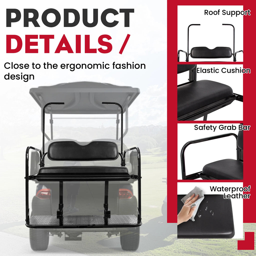 Rear Flip Seat Kit for EZGO TXT Golf Cart (Year Range Not Specified)