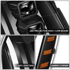 Quad Projector LED Switchback Headlights for Cadillac Escalade ESV EXT (2007–2014)