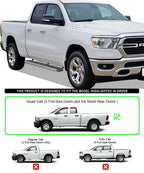 Set of 2 Running Boards for Dodge Ram 1500 Quad Cab (2019-2026)