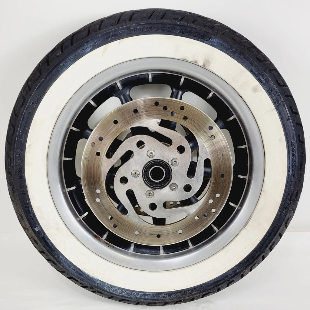 16x3" Front Wheel for Harley Touring (2002–2008) - Black 9 Spoke, Tire & Rotors