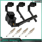Set of 4 Ignition Coils & Spark Plugs for Mercedes-Benz B250 C300 C350e CLA250 (2013–2019)