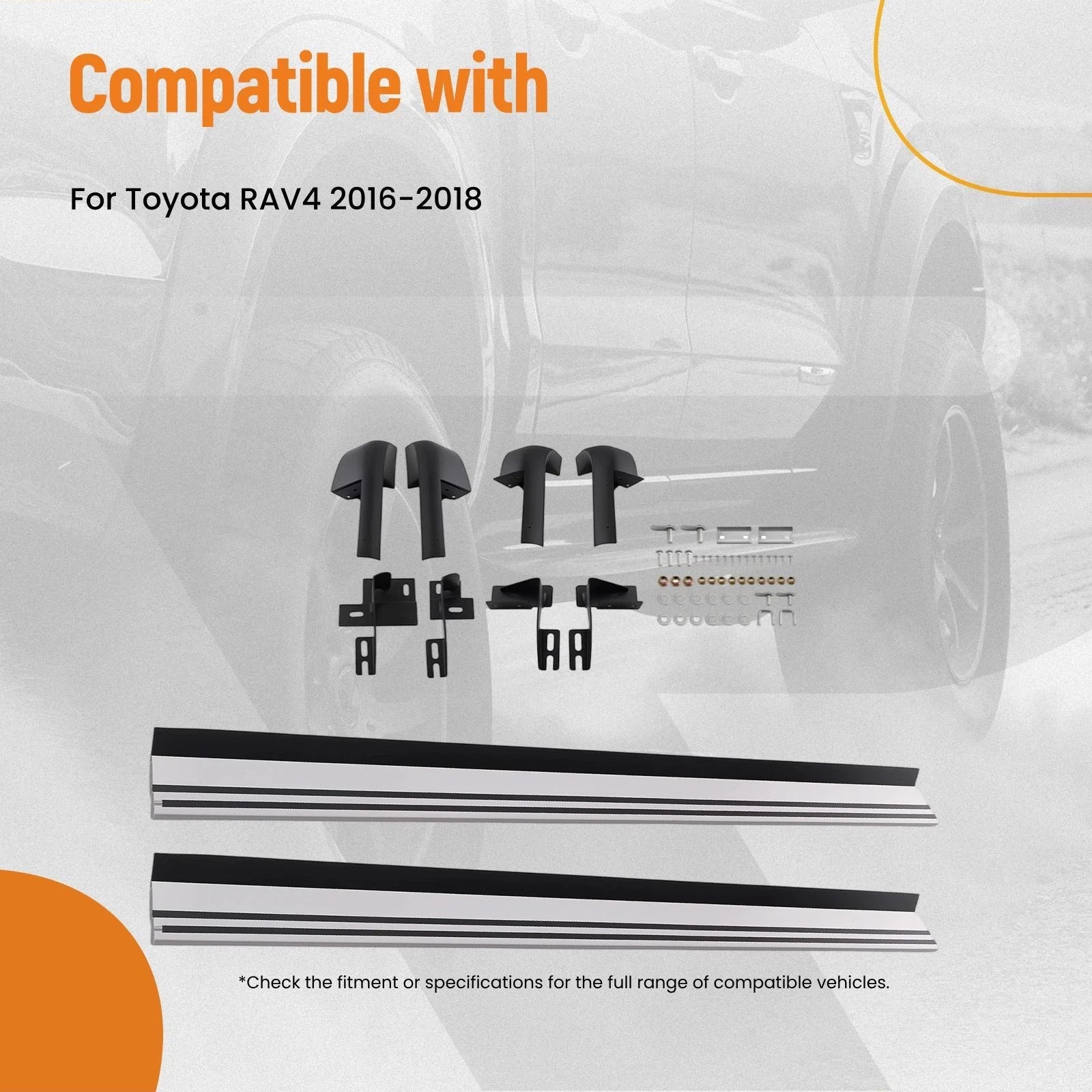 Set of 2 Nerf Bars Side Step for Toyota RAV4 (2016–2018)