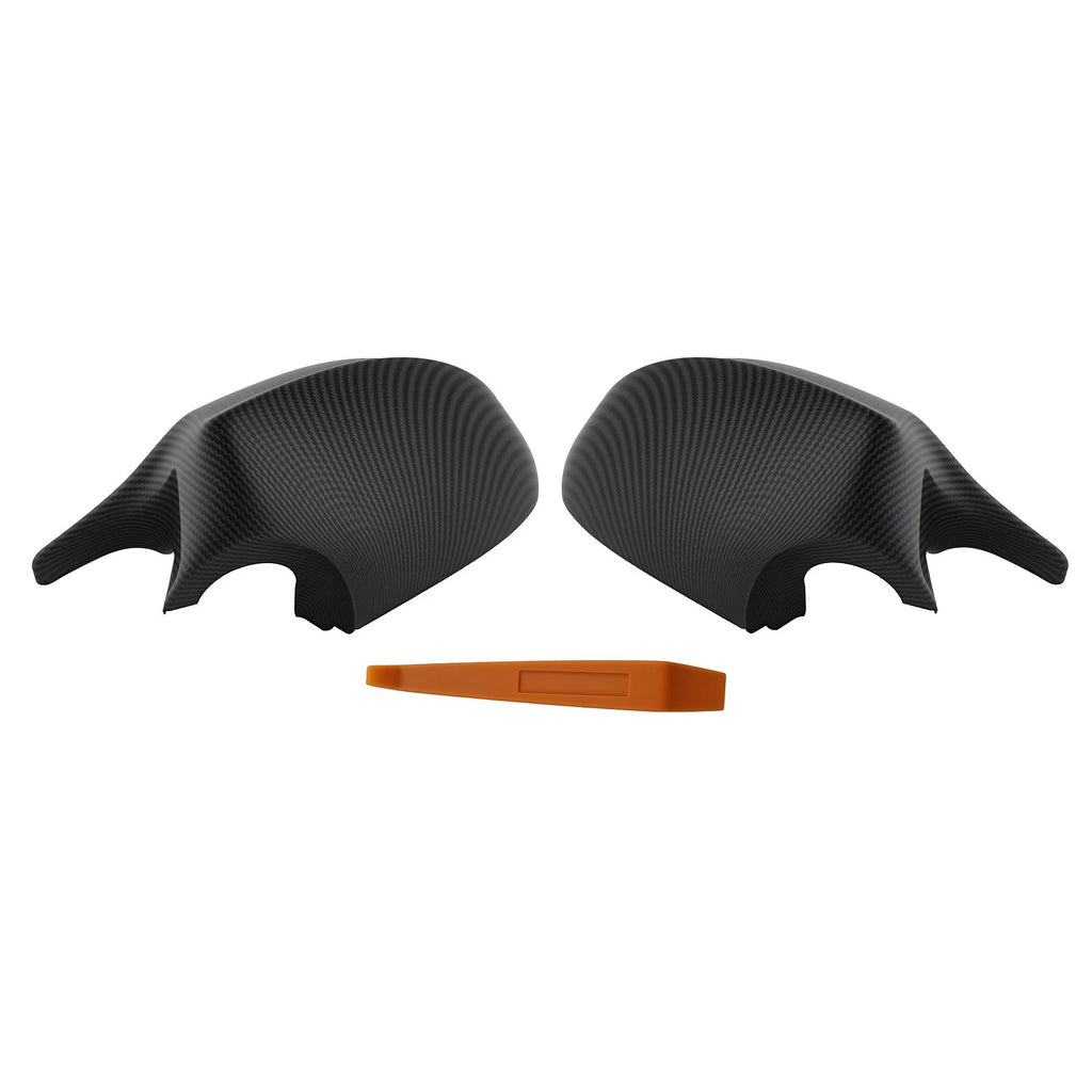 Set of 2 Black Mirror Covers for BMW E90 E91 E92 (2005–2009) Carbon Fiber