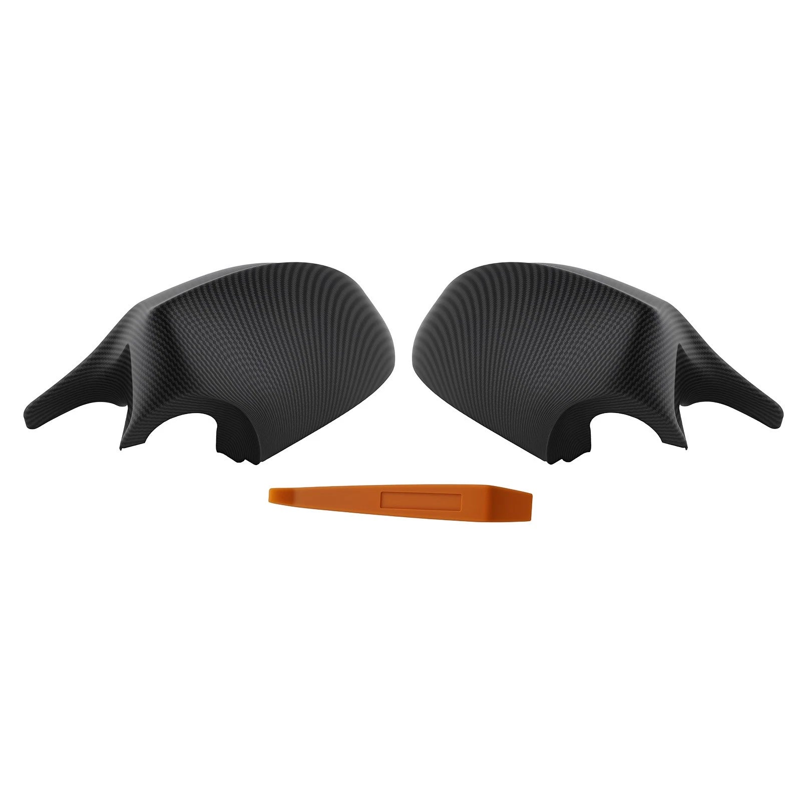 Set of 2 Black Mirror Covers for BMW E90 E91 E92 (2005–2009) Carbon Fiber