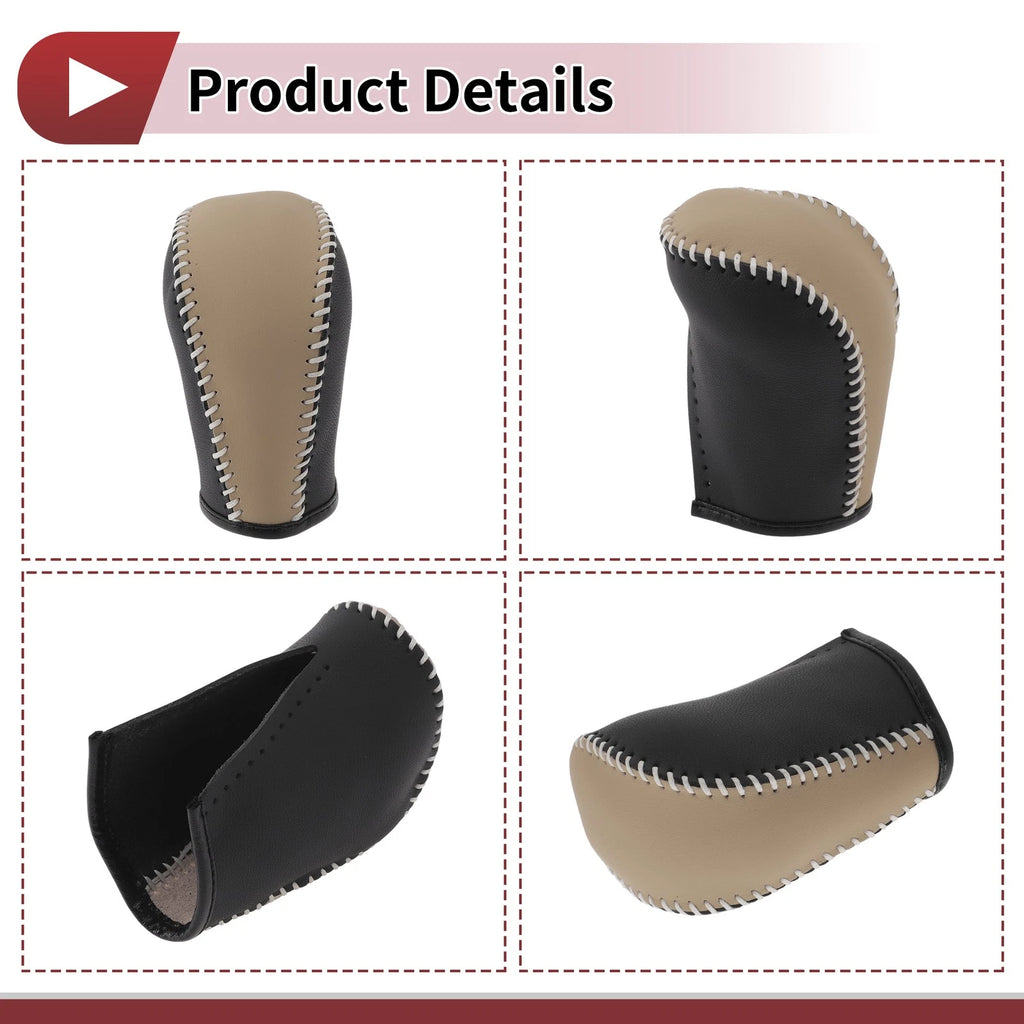 1Pc Gear Shift Knob Cover for Subaru Forester (2006–2012) Beige Faux Leather