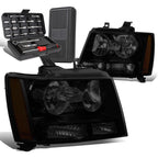2X Tinted Amber Signal Headlights for Chevy Tahoe Suburban (2007–2014)