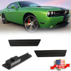 2Pcs Smoked Black Lens Front Side Marker Housing for Dodge Challenger (2008–2014)
