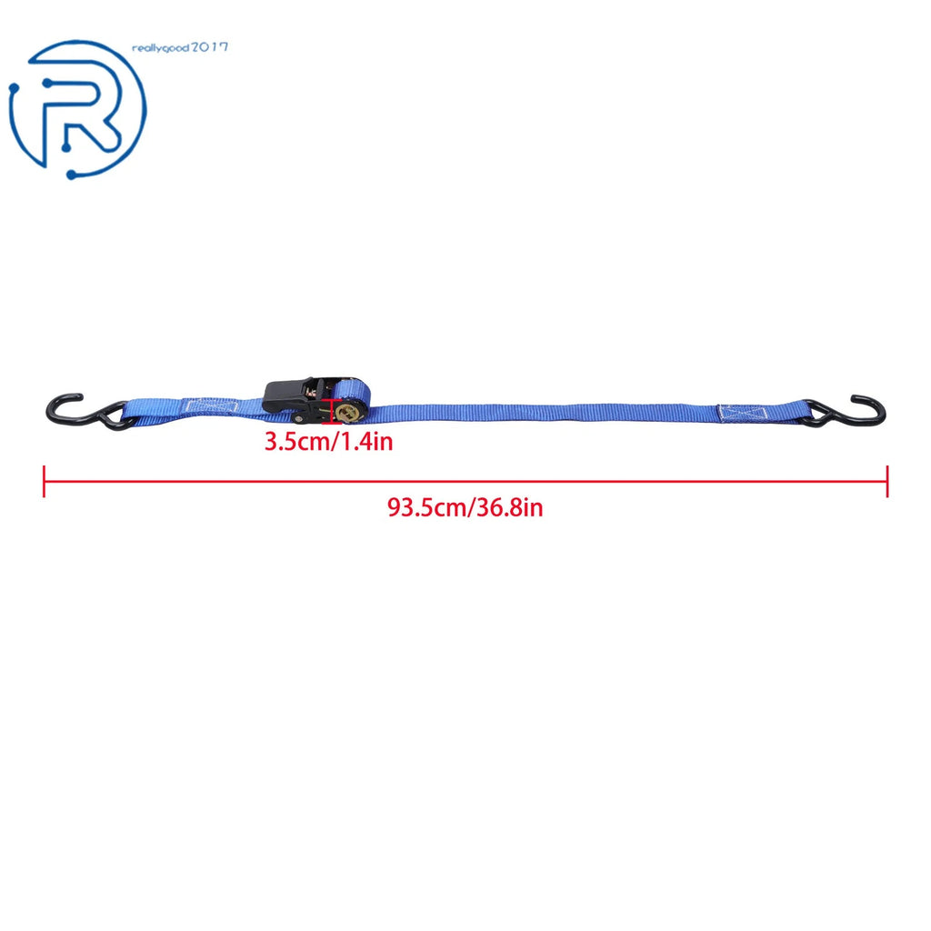 Set of 2 Heavy Duty 1" x 4' Ratchet Straps for Secure Tie Downs